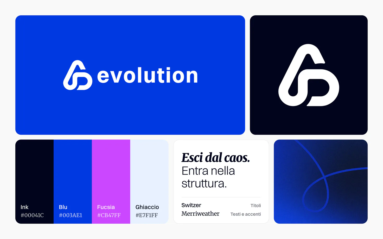 La segunda identidad de ADevolution: el pictograma junto al logo, colores y tipografías