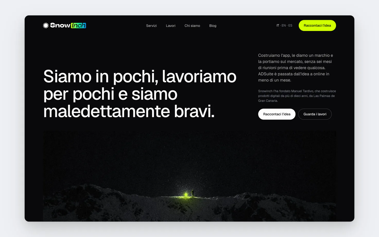 La web de Snowinch con la versión 5
